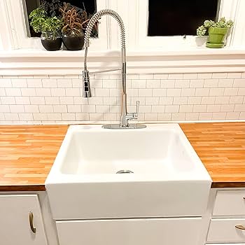 Parker Fireclay Quick-Fit Drop-In Farmhouse Kitchen Sink and